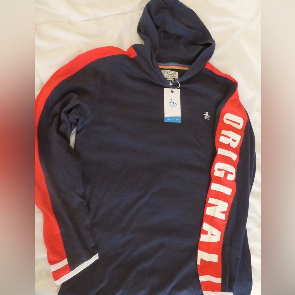NWT Original Penguin Boy’s Long Sleeve T-Shirt Hoodie Youth Size 14-16